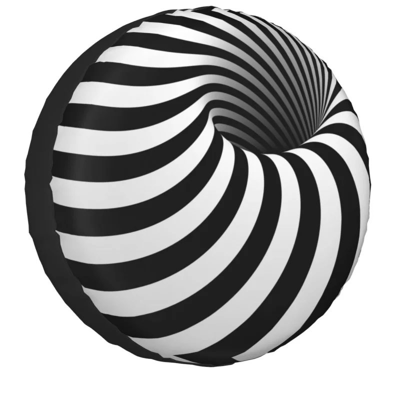 

Custom Twisted Stripes Porta Spare Tire Cover for Jeep Pajero Optical Illusion Abstract Geometry Pattern Car Wheel Protectors