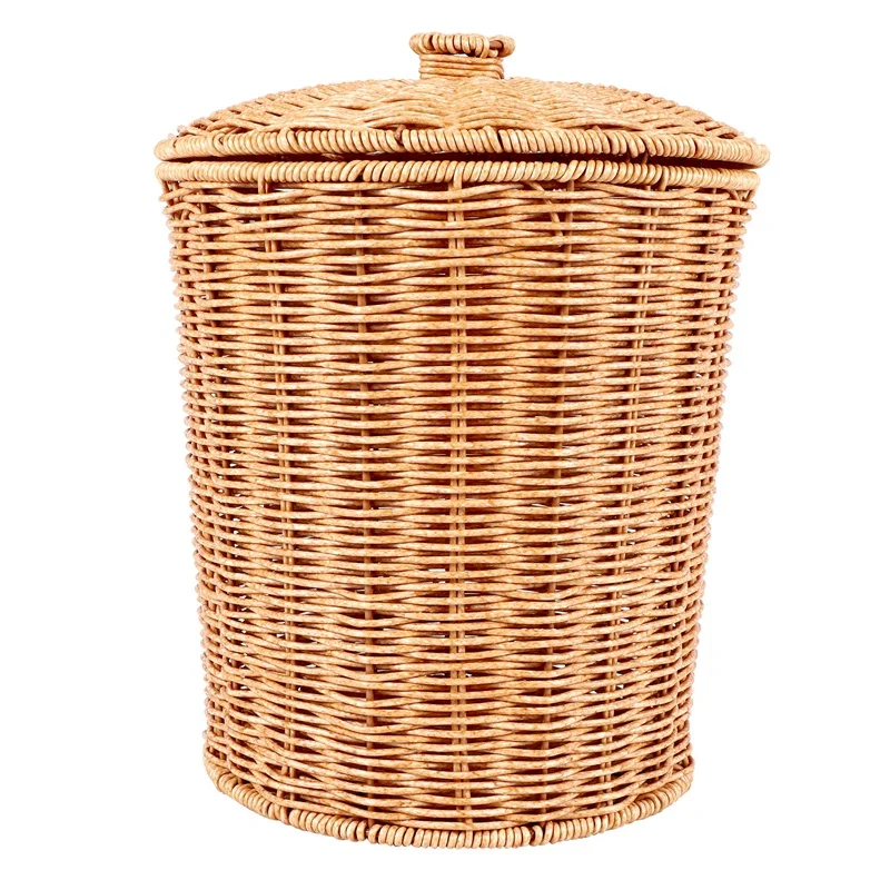 Woven Basket Trash Can Round Rattan Waste Basket with Lid Planter Woven Storage Baskets Wicker Wastebasket Garbage Bin
Woven Basket Trash Can Round Rattan Waste Basket with Lid Planter Woven Storage Baskets Wicker Wastebasket Garbage Bin