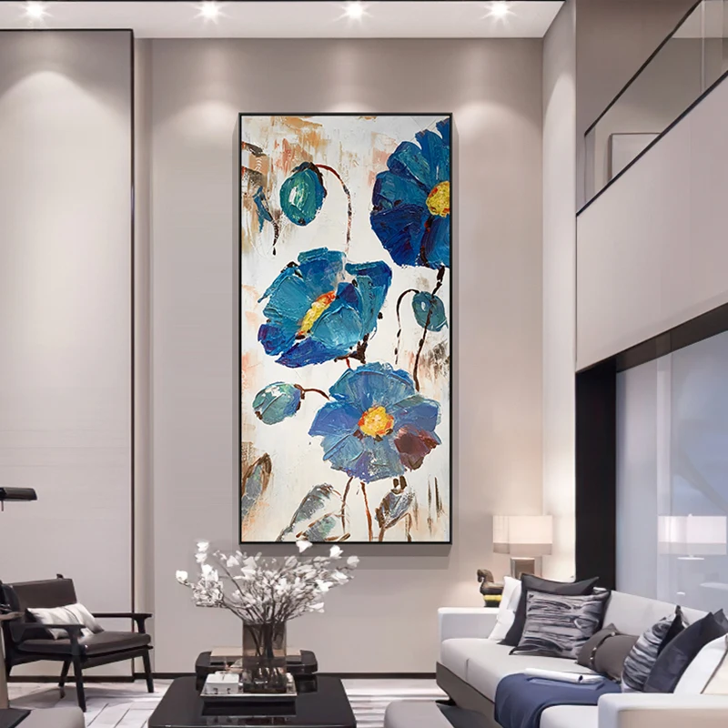 

Ручная роспись абстрактные цветы пейзаж масляная живопись на холсте настенные картины для гостиной домашний декор скандинавский без рамки