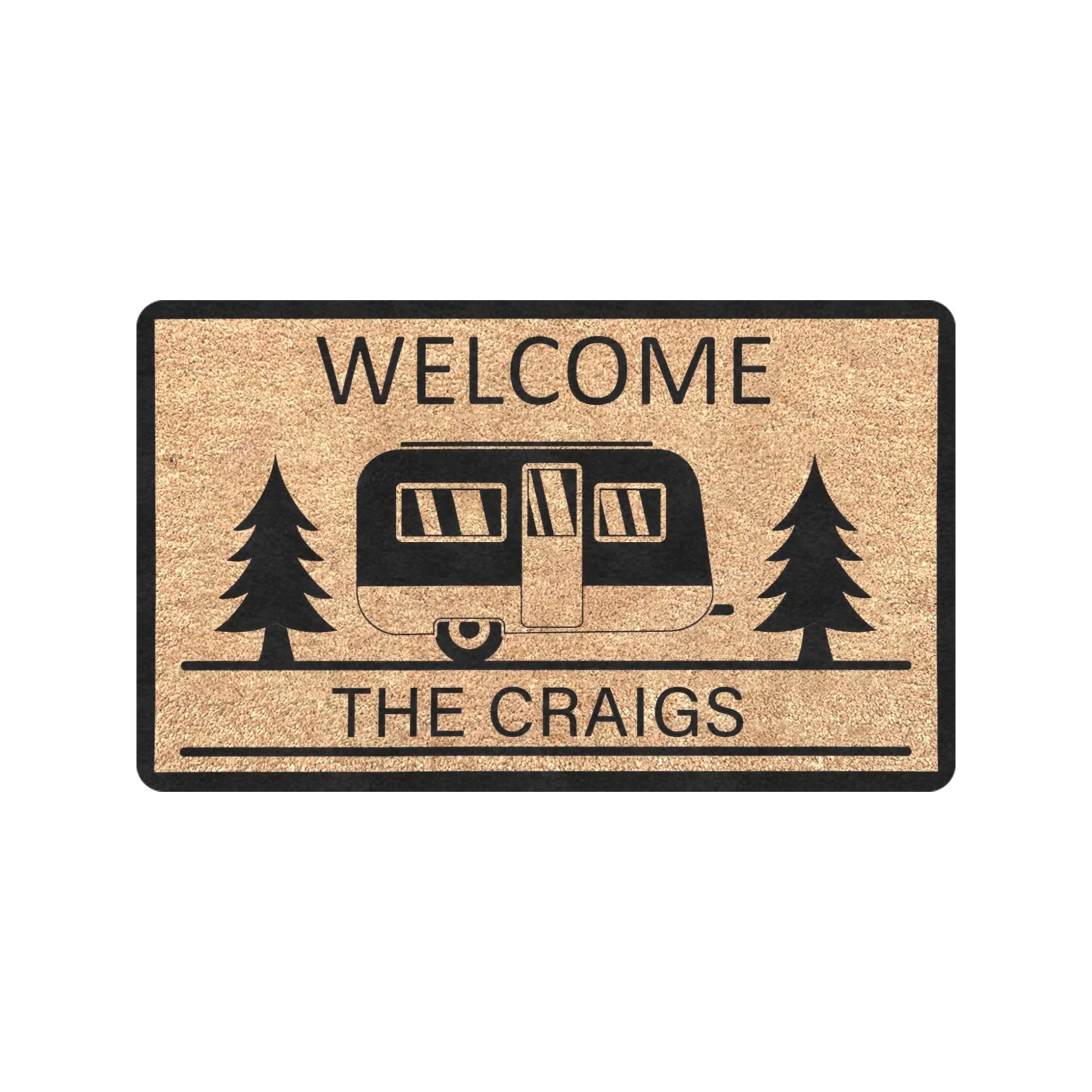 

Custom Welcome Camper Doormat Rug Outdoor Porch Patio Front Floor Home Decor Rubber Door Mat