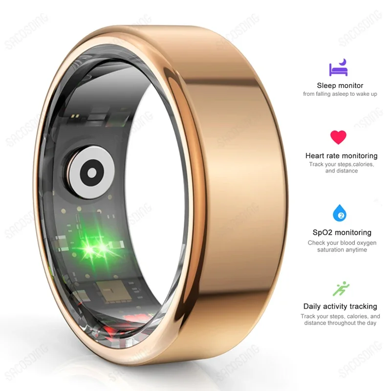 

Smart Ring Men Women Heart Rate Blood Oxygen Sleep Health Monitor Sport Activity Fitness Tracker Ring R02 for Android IOS 2024