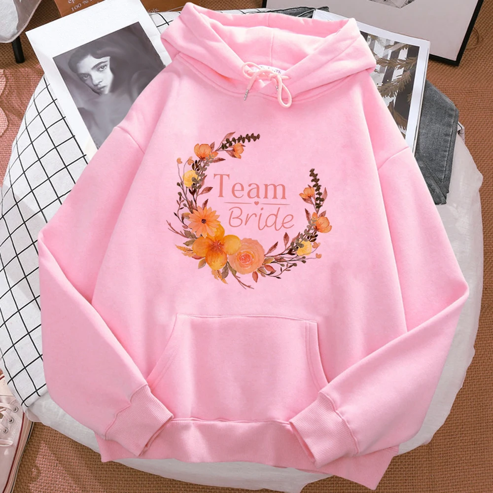 

Team Bride Bride to Be Evjf hoodies women Korean style long sleeve top streetwear Hooded Shirt hoddies female Winter clothing