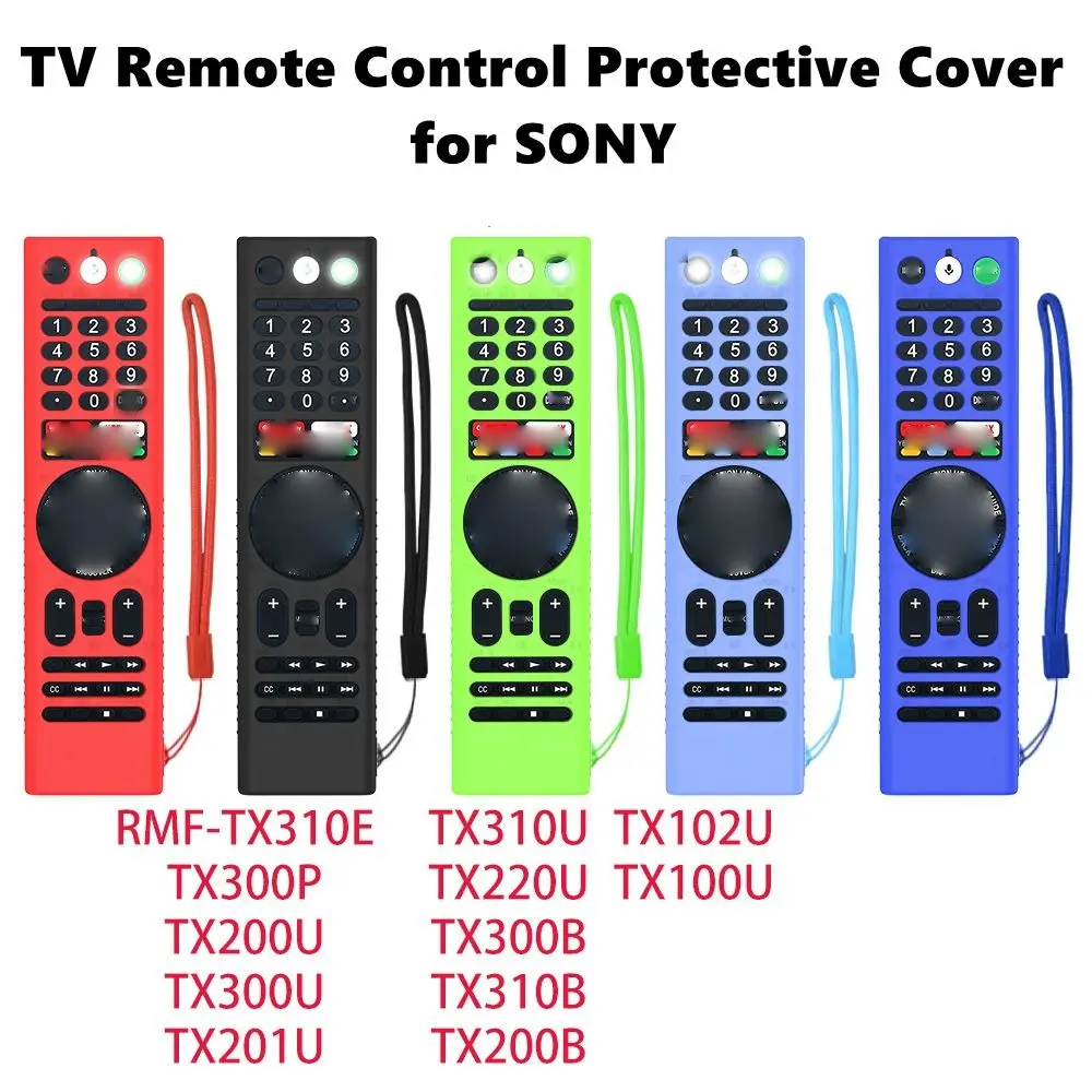 

Solid Color Remote Control Case Noctilucent Color Antiskid Protective Case Dustproof Silica Gel for SONY RMF-TX100/TX200/TX300