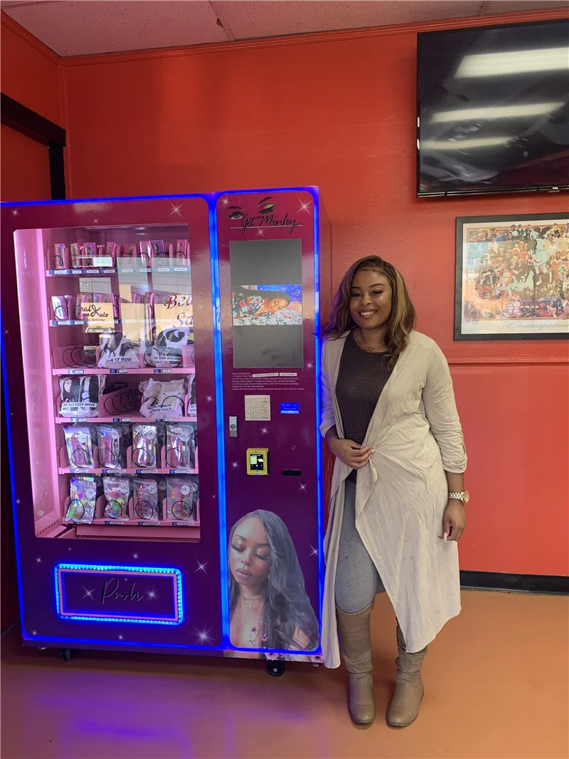 

Usa Attractive Makeup Cosmetics Hair Beauty Vending Machine Touch Screen Vending Machines for Eyelashes Toys Wigs Vendors Kiosk