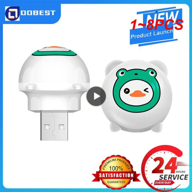 

1~8PCS New USB Night Light Smile Face Lamp Small Size LED Light Outdoor Camping Take Easy Energy And Power Saving Children