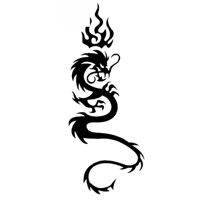 

Flame Dragon Sticker High Quality Car Window Decoration Motorcycle Personality Pvc Waterproof Decal Black/white, 20cm*8cm