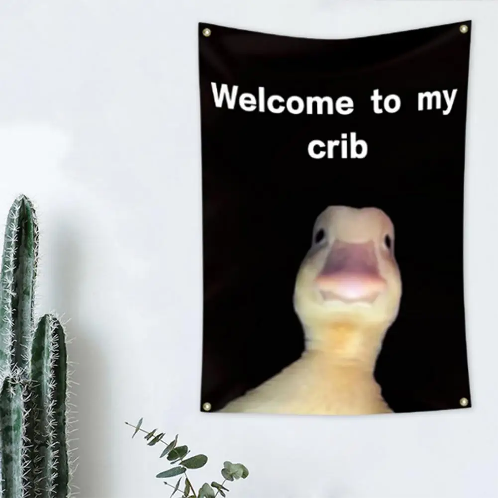 

Welcome to My Crib Flag Man Cave Wall Flag for Home Decoration Parties with Durable Brass Grommets Funny Room Decor for College