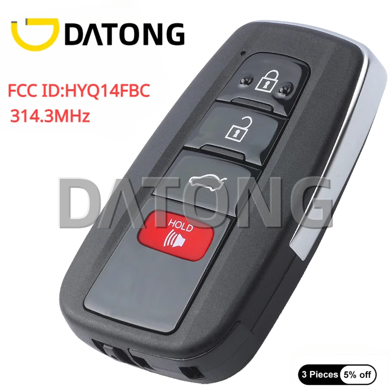 Datong, 4 кнопки, 314,3 МГц, для Toyota Camry 2018, 2019, 2020, дистанционный смарт ключ-брелок HYQ14FBC 2021-231451, 0351-89904, 06240-89904
Datong, 4 кнопки, 314,3 МГц, для Toyota Camry 2018, 2019, 2020, дистанционный смарт ключ-брелок HYQ14FBC 2021-231451, 0351-89904, 06240-89904