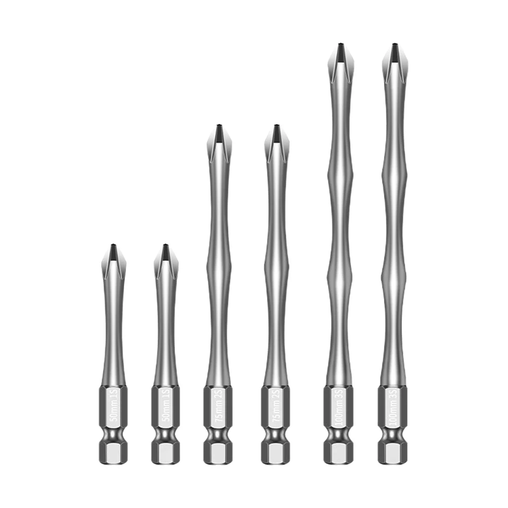 6PCS 50/75/100mm PH2 Impact Driver Screwdriver Bits Magnetic Batch Head Drill Alloy Steel Non-slip Cross Screwdriver Bits
6PCS 50/75/100mm PH2 Impact Driver Screwdriver Bits Magnetic Batch Head Drill Alloy Steel Non-slip Cross Screwdriver Bits