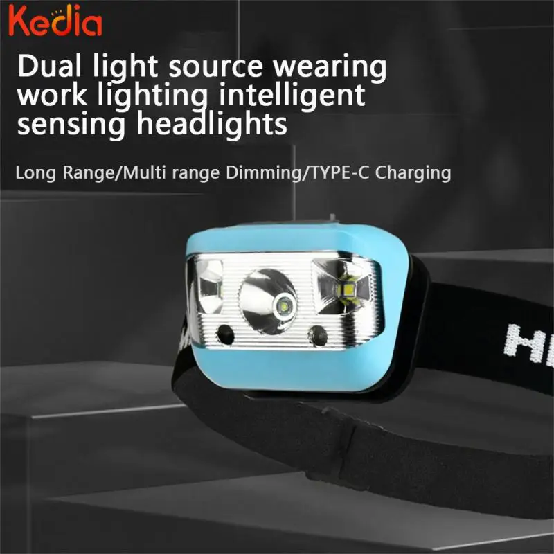 

Cycling Light Usb Rechargeable High Light Head Flashlight 5 Lighting Modes Cob Led Headlamp Camping Supplies Headlights Sensing