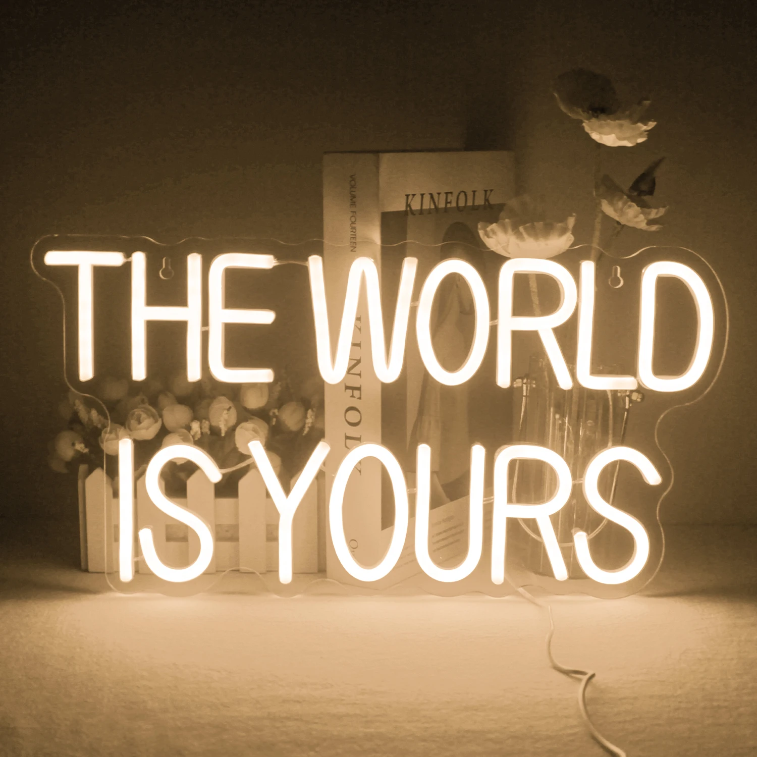 

Ineonlife The World Is Yours Personalized Neon LED Lights Sign Bedroom Party Birthday Favors Room Christmas Bar Lamps Wall Decor