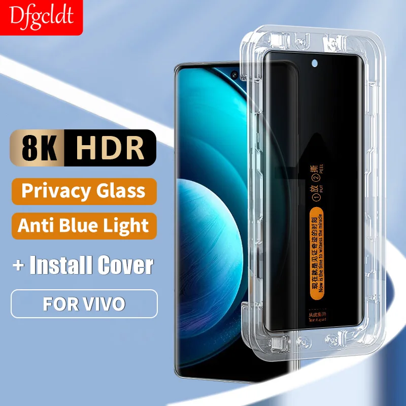 

3D One-click Installation Anti-spy Tempered Glass For Vivo X100 X90 X80 X70 Pro Plus Screen Protector For Vivo X90S S18 S17 S16