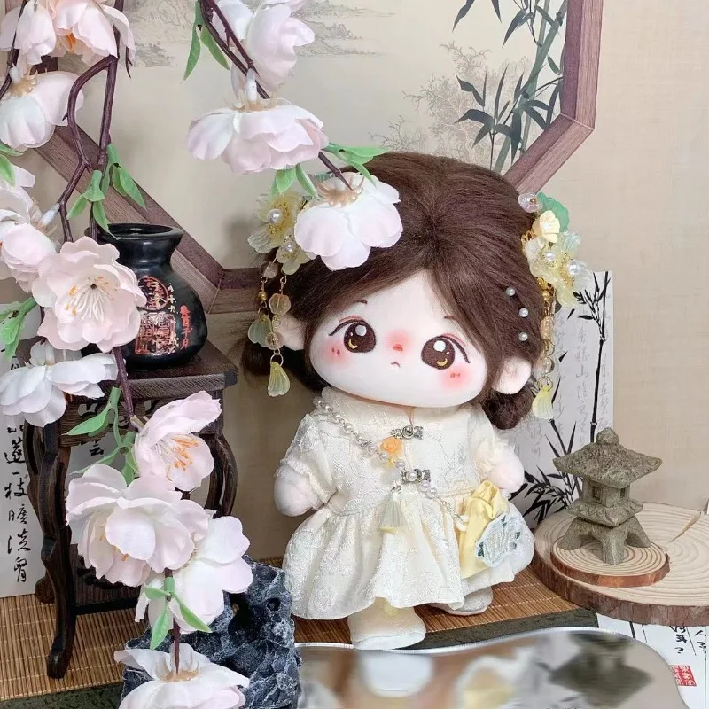 

Хлопковая кукла, цветок, полная луна, серия 20 см, без атрибутов, аутентичная Новая китайская одежда для малышей