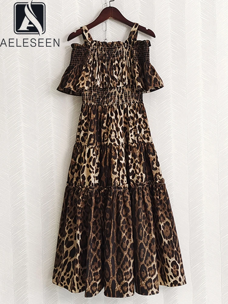 AELESEEN Runway Fashion 2022 Summer 100% Cotton Dress Women Off The Shoulder Leopard Printed Elastic Waist Elegant Holiday Midi
AELESEEN Runway Fashion 2022 Summer 100% Cotton Dress Women Off The Shoulder Leopard Printed Elastic Waist Elegant Holiday Midi