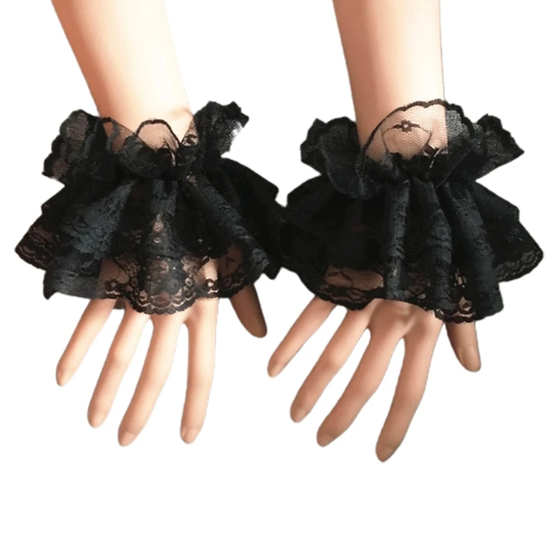 Steampunk Lolita Hand Sleeve Wrist Cuffs Women Girls Ruffled Lace Elastic Bracelets
Steampunk Lolita Hand Sleeve Wrist Cuffs Women Girls Ruffled Lace Elastic Bracelets