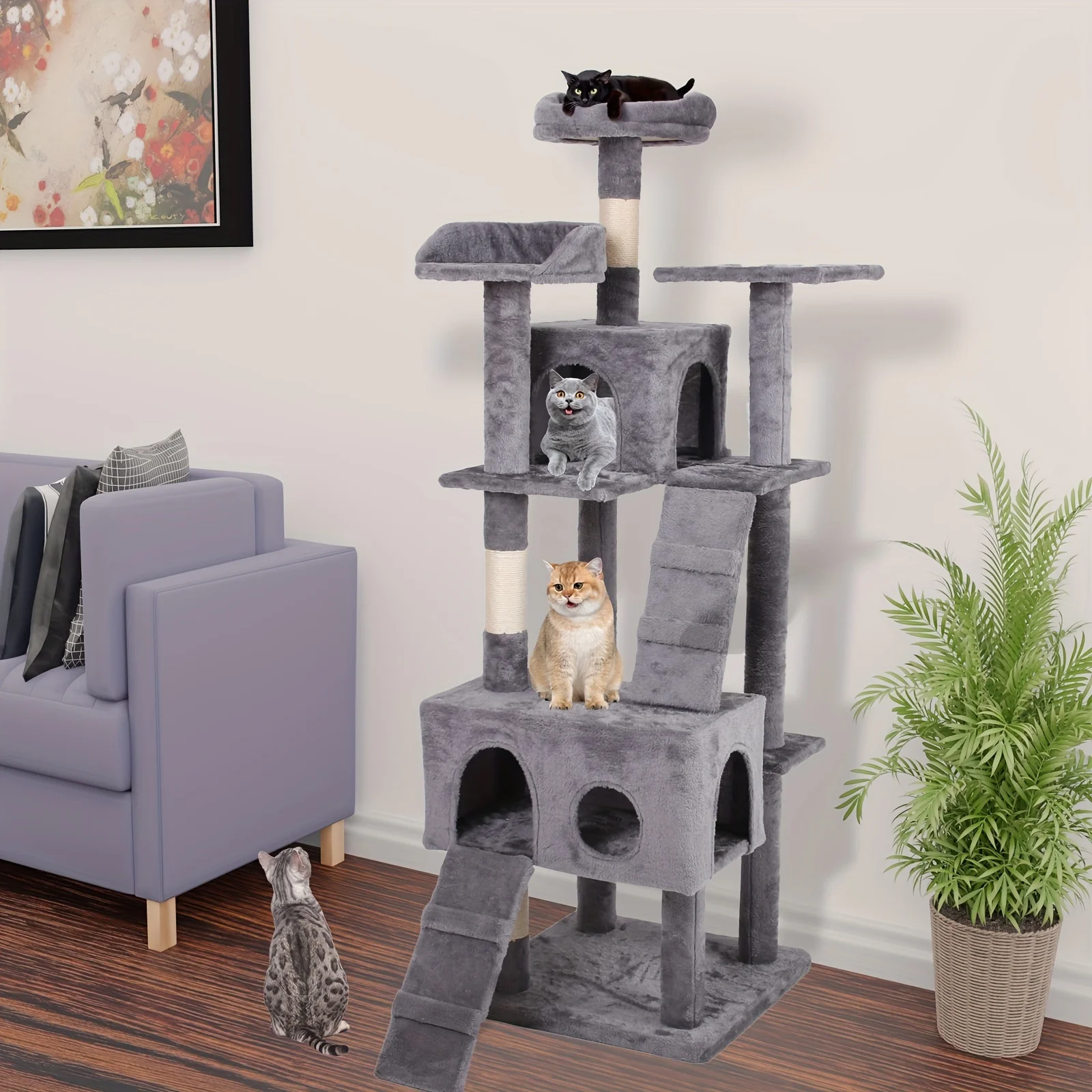 

Multi-Style Multi-Level Cat Tree Tall Cat Tower Cat Furniture for Indoor Cats Activity Center Mushroom cat scratcher Cat scratch
