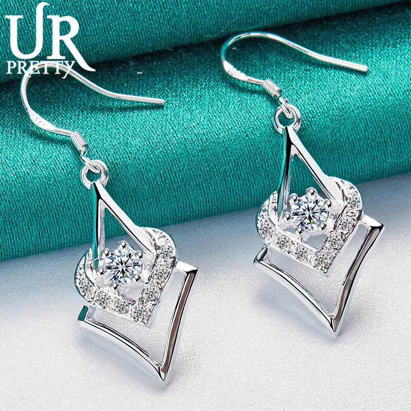 URPRETTY 925 Sterling Silver Rhombus Heart Zircon Drop Earring For Women Fashion Wedding Engagement Party Charm Jewelry Gift
URPRETTY 925 Sterling Silver Rhombus Heart Zircon Drop Earring For Women Fashion Wedding Engagement Party Charm Jewelry Gift