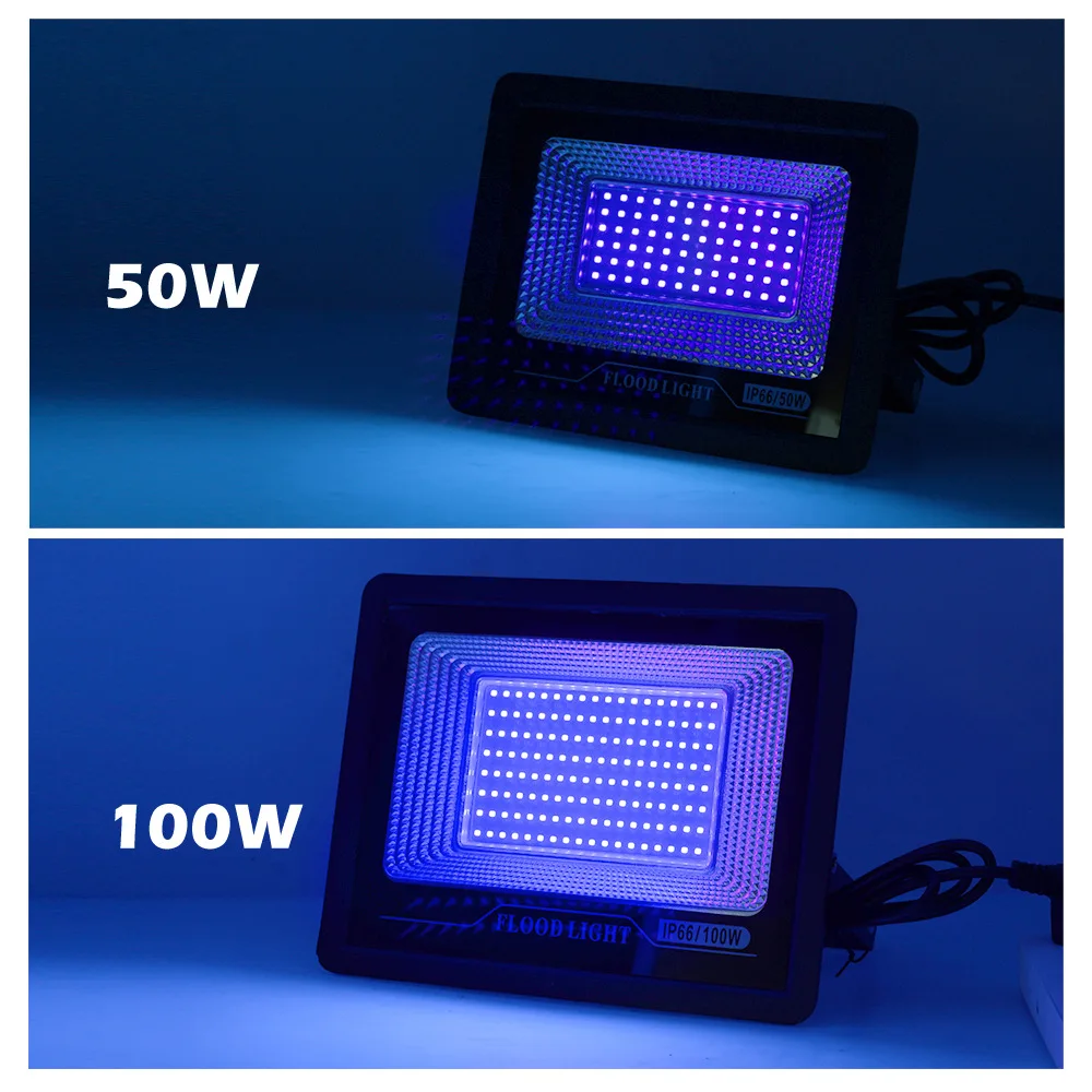 LED UV Floodlight AC 220V 50W 100W Halloween Party Flood Lights 395nm 400nm IP66 Waterproof Ultraviolet Fluorescent Stage Lamp
LED UV Floodlight AC 220V 50W 100W Halloween Party Flood Lights 395nm 400nm IP66 Waterproof Ultraviolet Fluorescent Stage Lamp