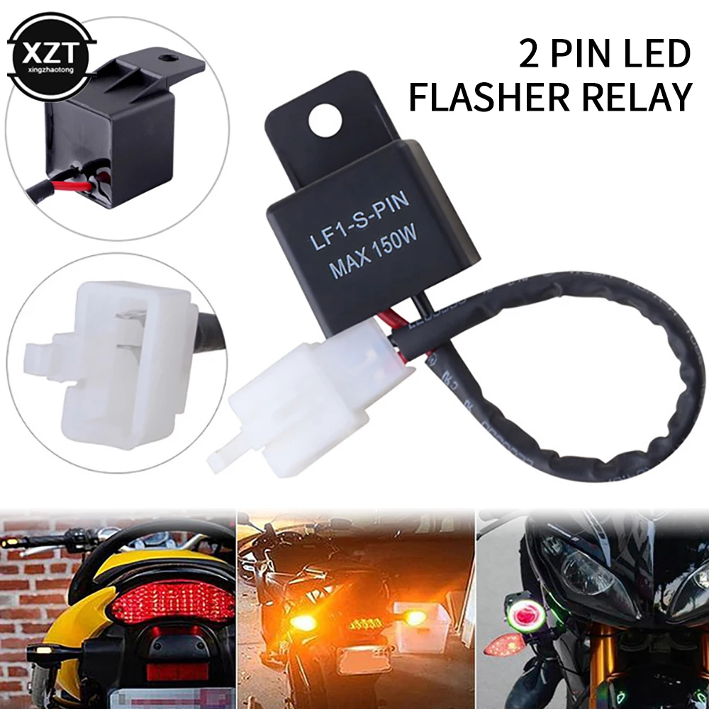 

NS Modify 12A 2Pin Electronic LED Flasher Relay For Honda Kawasaki Suzuki Yamaha Motorcycle Motor Turn Signal Bulb Hyper Flash