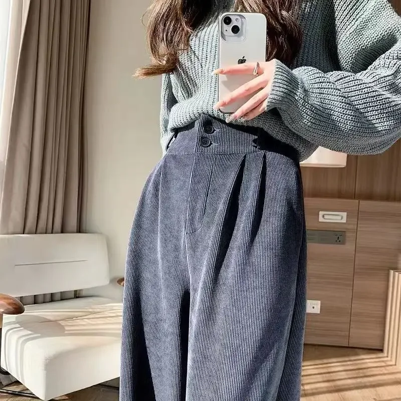 Korean Women's Pants Winter Plus Velvet Wide Leg Pants fashion casual High Waist Straight Women Loose Trousers
Korean Women's Pants Winter Plus Velvet Wide Leg Pants fashion casual High Waist Straight Women Loose Trousers