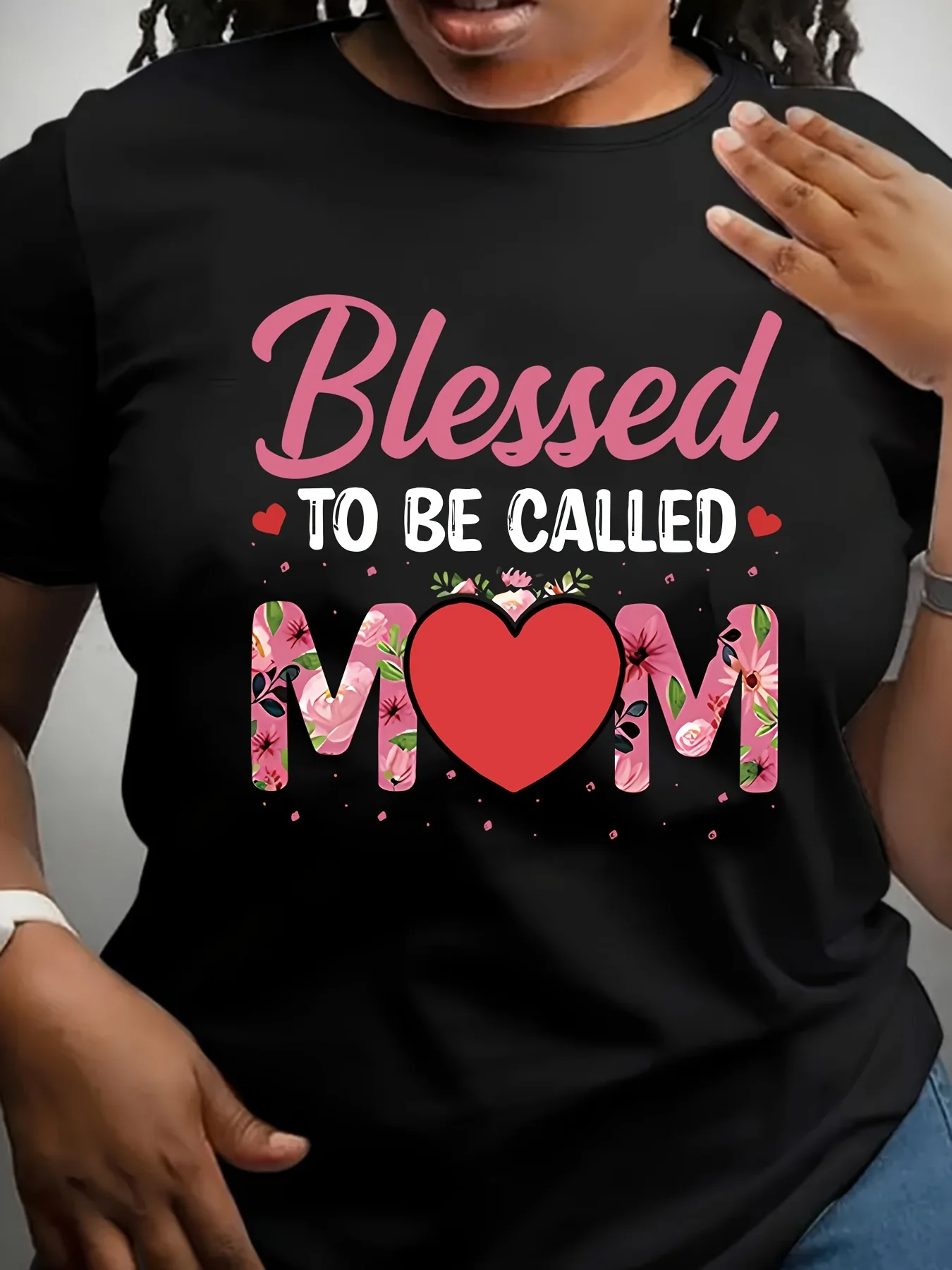 Blessed Mom Print T-shirt, Casual Short Sleeve Crew Neck Top For Spring & Summer, Women's Clothing
Blessed Mom Print T-shirt, Casual Short Sleeve Crew Neck Top For Spring & Summer, Women's Clothing