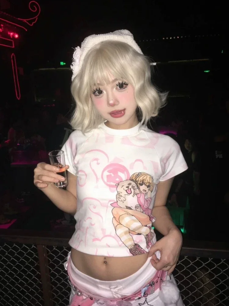 Deeptown Y2k Graphic Gothic T Shirts Women Japanese Style Kawaii Sweet Streetwear Cartoon Print Slim Tees Tops Soft Gril 2024
Deeptown Y2k Graphic Gothic T Shirts Women Japanese Style Kawaii Sweet Streetwear Cartoon Print Slim Tees Tops Soft Gril 2024