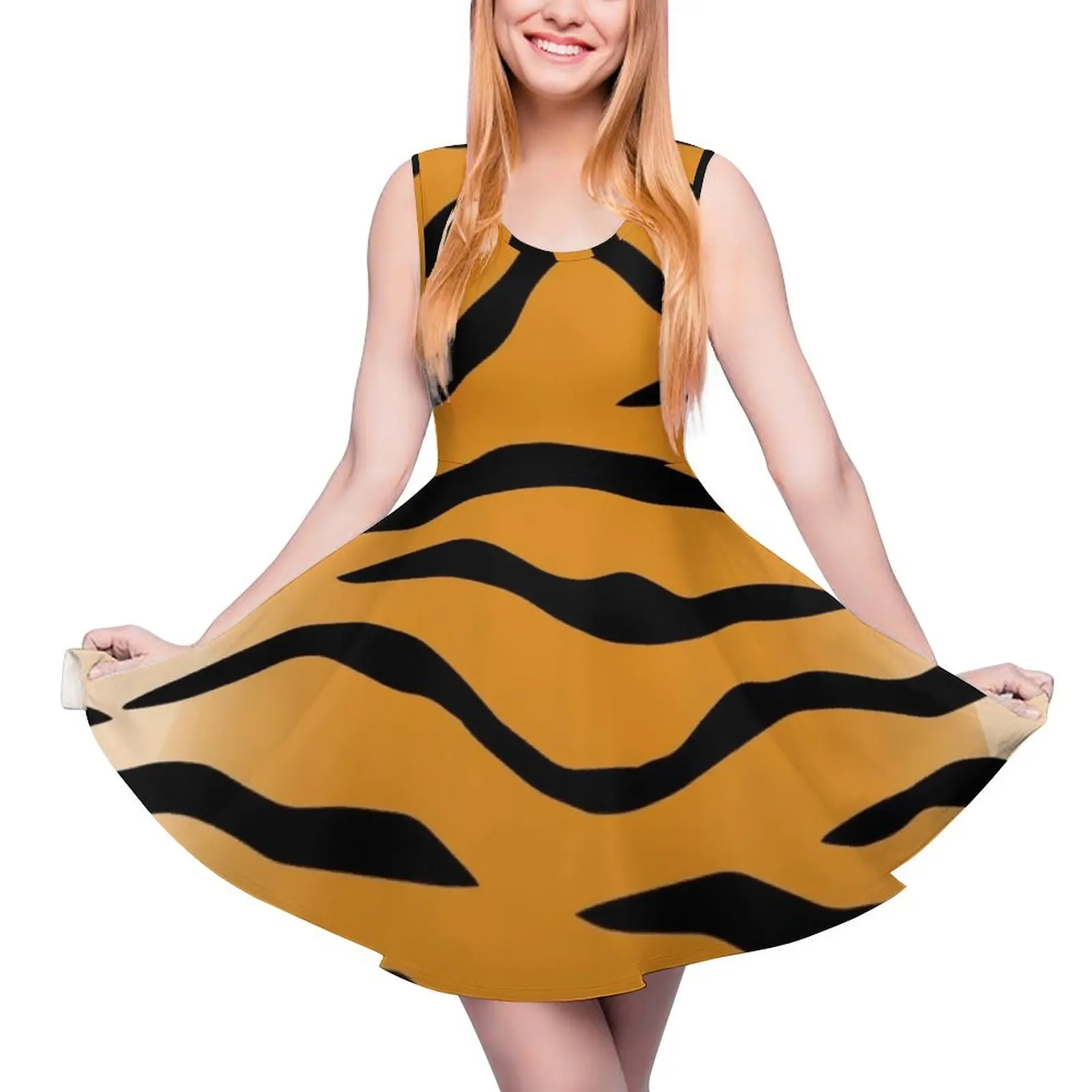 Tiger Stripes Round Neck Dress summer clothes for women elegant chic wedding evening dresses Women's evening dress
Tiger Stripes Round Neck Dress summer clothes for women elegant chic wedding evening dresses Women's evening dress