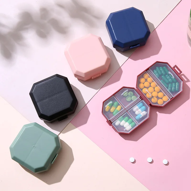 

Mini Portable Pill Organizer 6 Grid Compartment Travel Pillbox Nordic Style Dispenser Medicine Boxes Dispensing Medical Kit