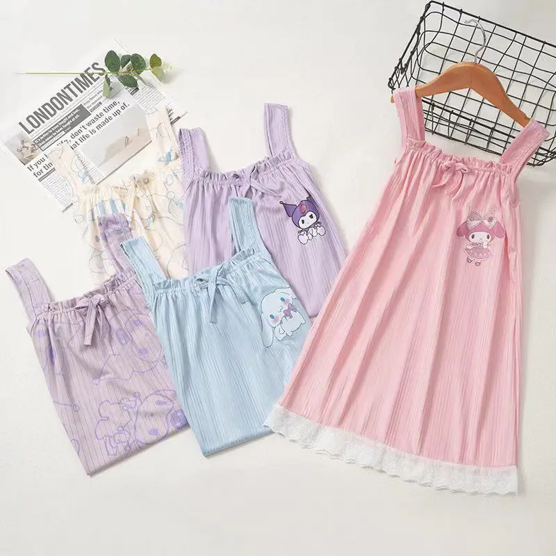 Sanrio My Melody Kawaii Anime Summertime Nightdress Cute Sweet Cinnamoroll Kuromi Cartoon Children Slip Dress Lovely Gifts Girls
Sanrio My Melody Kawaii Anime Summertime Nightdress Cute Sweet Cinnamoroll Kuromi Cartoon Children Slip Dress Lovely Gifts Girls