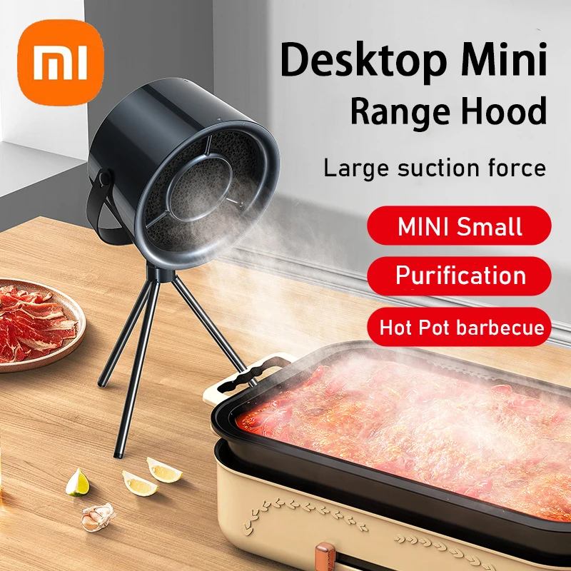 

Xiaomi New Portable Exhaust Fan Small Kitchen Hood Extractor Barbecue USB Supply Desktop Range Hoods Mini Suction Cooker Hood