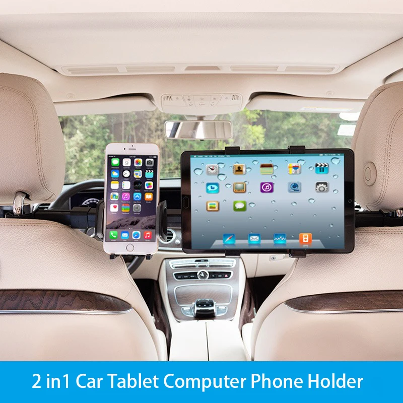 

2in1 Car Tablet Computer Phone Holder Bracket Car/Truck Back Seat Headrest Phone Mount Holder for iPad Rear Seat Universal