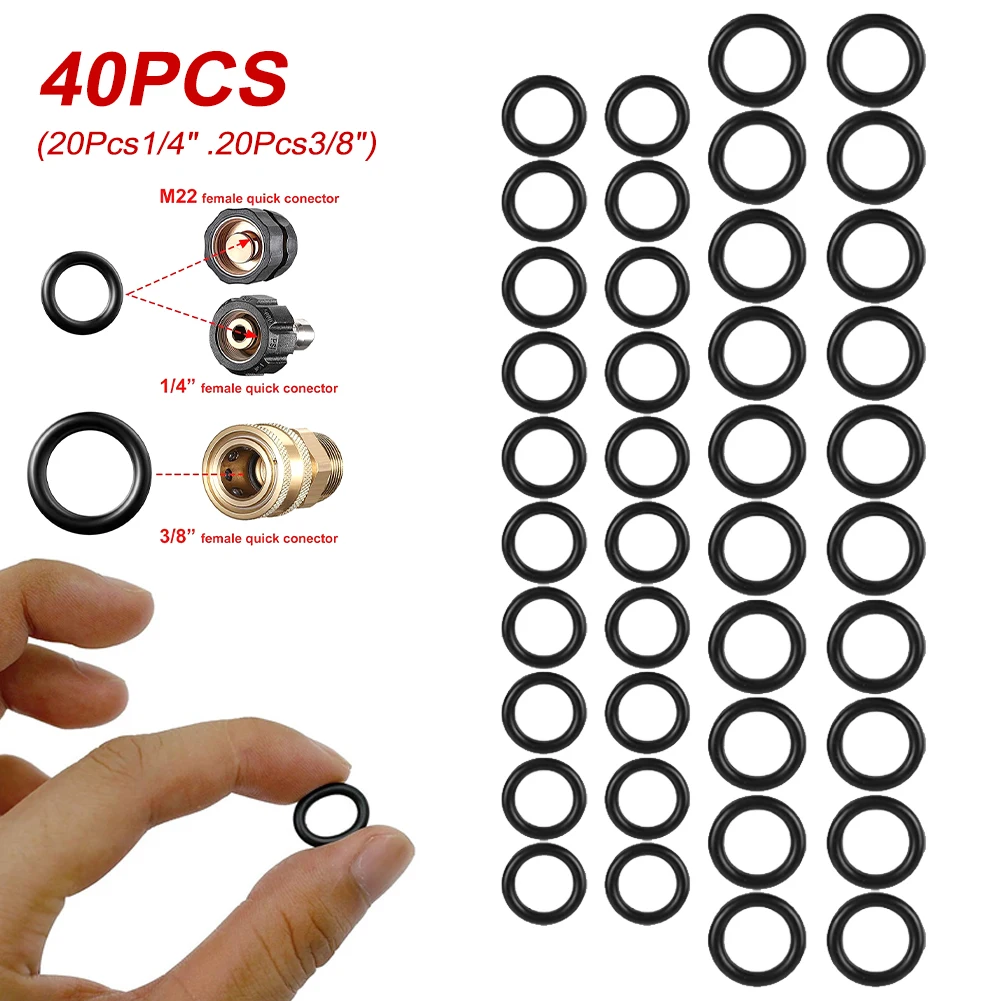 40Pcs O-Rings Hardware Tools 1/4 M22 3/8 O-Rings For Pressure Washer Hose Quick Disconnect Garden Watering Quick Connector
40Pcs O-Rings Hardware Tools 1/4 M22 3/8 O-Rings For Pressure Washer Hose Quick Disconnect Garden Watering Quick Connector