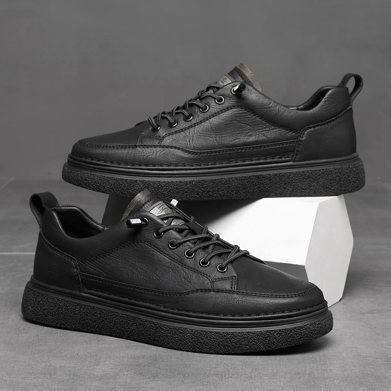 Casual Leather Men Shoes Trend Versatile Casual Shoes Korean-style Outdoor Sneakers New Mens Vulcanize Shoes Skateboard Shoes
Casual Leather Men Shoes Trend Versatile Casual Shoes Korean-style Outdoor Sneakers New Mens Vulcanize Shoes Skateboard Shoes