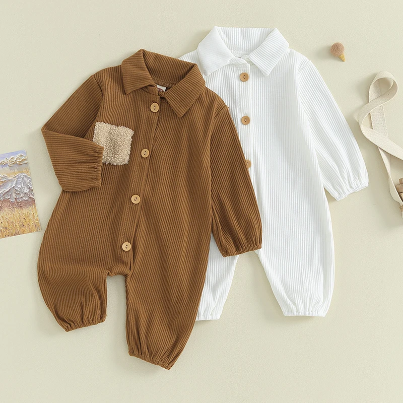 Newborn Infant Baby Boy Autumn Jumpsuit Contrast Color Button Front Lapel Long Sleeve Footless Romper For 0-12Months
Newborn Infant Baby Boy Autumn Jumpsuit Contrast Color Button Front Lapel Long Sleeve Footless Romper For 0-12Months
