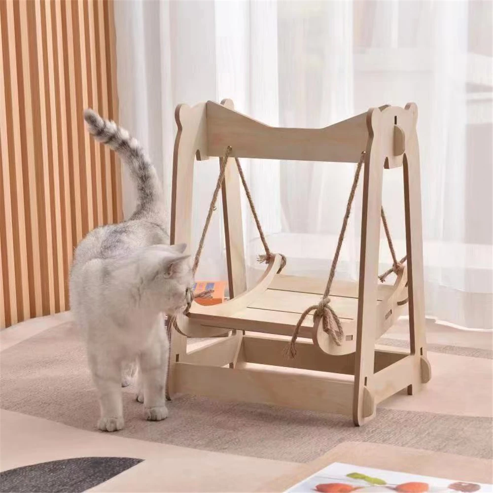 Cat Sleeping Furniture Wooden Assemble Bed Frame Hanging Swing Elevated Small Pet Nest Little Cat Chair Wood Kitten Toy Supplies 
Cat Sleeping Furniture Wooden Assemble Bed Frame Hanging Swing Elevated Small Pet Nest Little Cat Chair Wood Kitten Toy Supplies