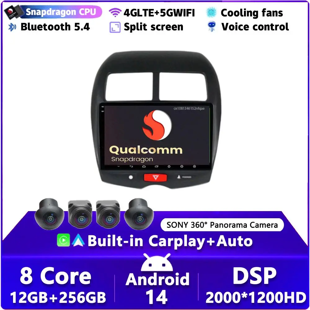 

Android 14 Carplay Car Radio For Mitsubishi ASX 1 2010 2011 2012 - 2016 Navigation GPS Multimedia Player WiFi+4G Auto stereo bt