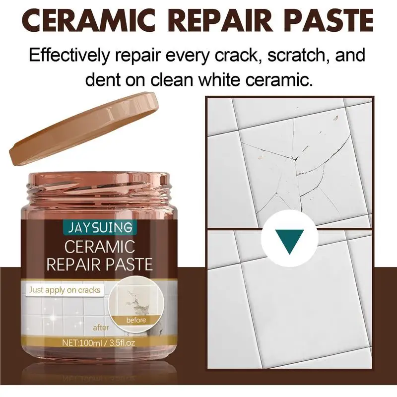 

100ml Ceramic Repair Paste Quick Dry White Porcelain Crack Chip Porcelain Repair Kit Tub Tile And Shower Repair Tile Adhesive