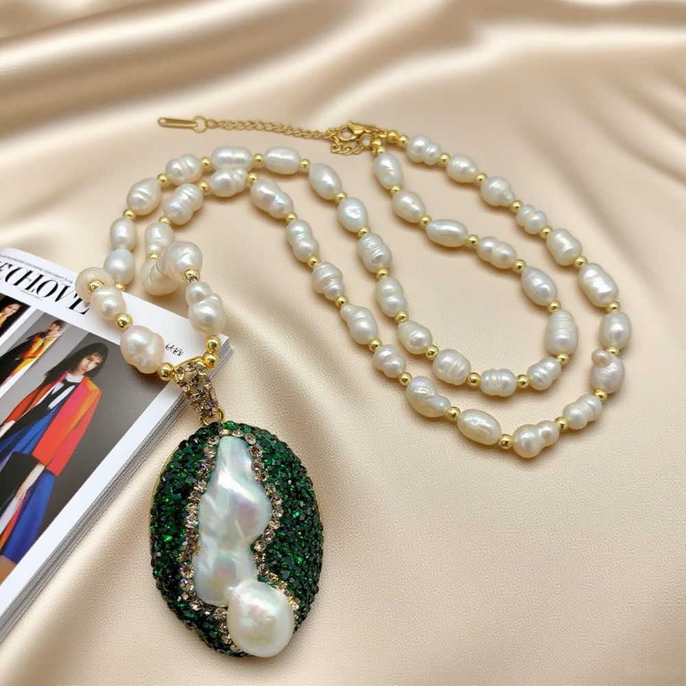 Natural Freshwater Pearl Crystal Jewelry Set for Women Baroque Irregular Quartz Full Rhinestone Bangle Rings Charm Necklace Sets 2 Mallzona S377e3e4d85a64e4ba60a593add946a35w Natural Freshwater Pearl Crystal Jewelry Set for Women Baroque Irregular Quartz Full Rhinestone Bangle Rings Charm Necklace Sets Mallzona