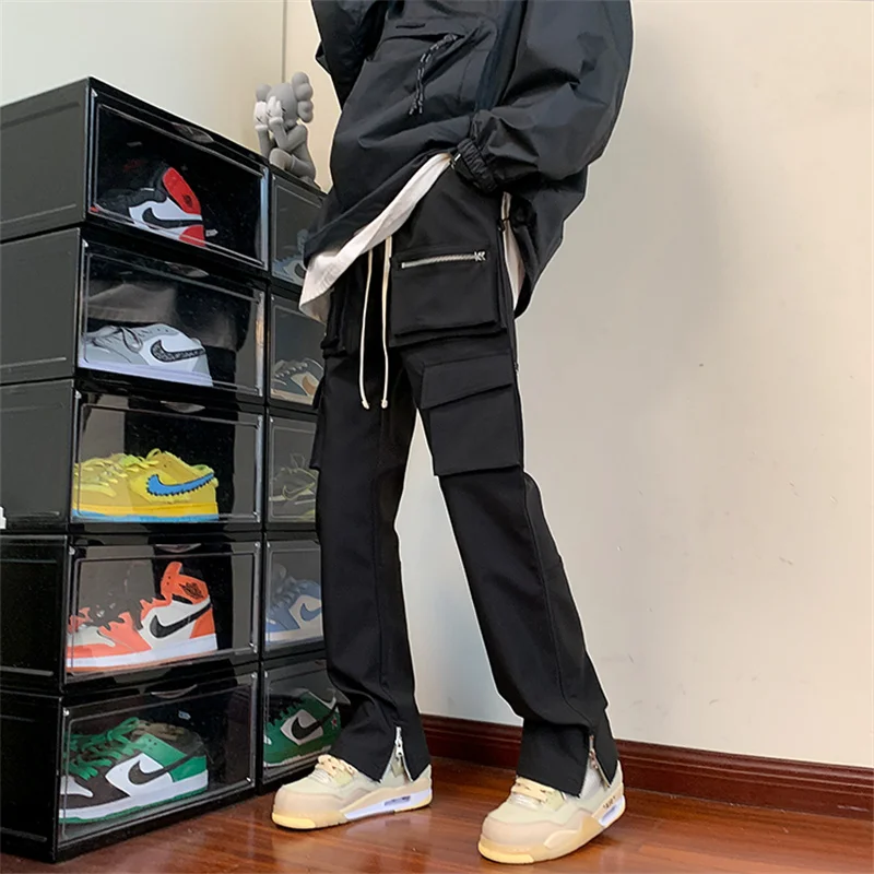 27-43 American High Street Pants Man's Clothing Autumn Functional Style Multi Pocket Cargo Pants Leg Zipper Slit Casual Trousers
27-43 American High Street Pants Man's Clothing Autumn Functional Style Multi Pocket Cargo Pants Leg Zipper Slit Casual Trousers