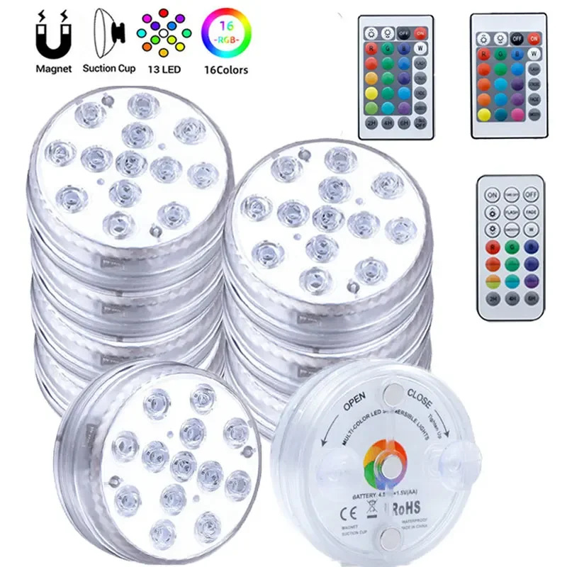 13leds Magnetic Sucker Submersible Light Waterproof RGB Underwater Lights for Party Aquarium Bathtub Vase Pool Accessories 2023
13leds Magnetic Sucker Submersible Light Waterproof RGB Underwater Lights for Party Aquarium Bathtub Vase Pool Accessories 2023