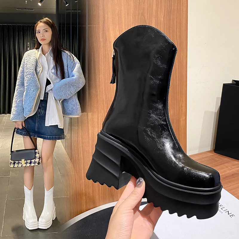 European winter boots natural leather warm snow boots 22-24.5cm Fur one cowhide+wool ankle boots Western boots platform boots
European winter boots natural leather warm snow boots 22-24.5cm Fur one cowhide+wool ankle boots Western boots platform boots