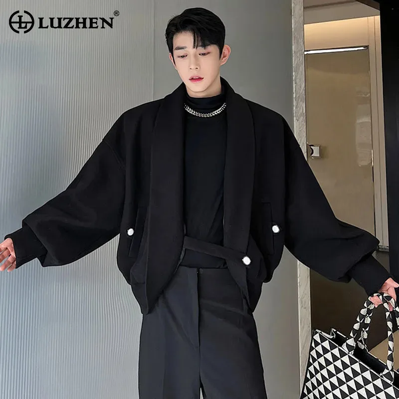 

LUZHEN 2024 Original Buttoned Decorate Asymmetric Design Jacket Spring New Men's Personality Trendy High Street Clothes LZ2025