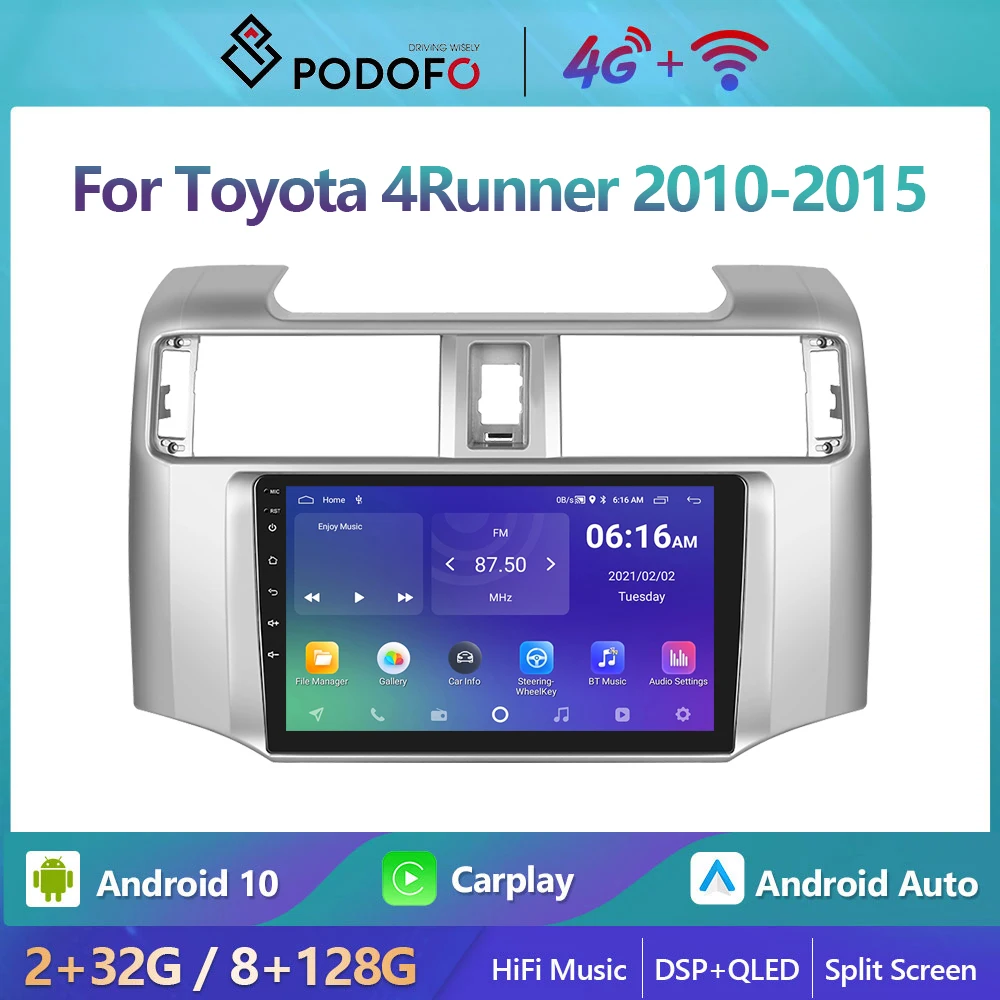 Автомагнитола Podofo, мультимедийный видеоплеер с GPS-навигацией для Toyota 4runner 2010-2015 2din 4G WIFI Carplay
Автомагнитола Podofo, мультимедийный видеоплеер с GPS-навигацией для Toyota 4runner 2010-2015 2din 4G WIFI Carplay