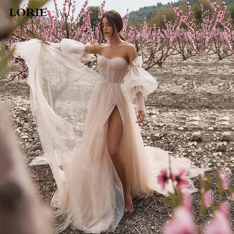LORIE Dirty Pink Boho Wedding Dress Detachable Puff Sleeve Bridal Dresses Sparky Pleat Side Split Wedding Gowns Beach Sweetheart
LORIE Dirty Pink Boho Wedding Dress Detachable Puff Sleeve Bridal Dresses Sparky Pleat Side Split Wedding Gowns Beach Sweetheart