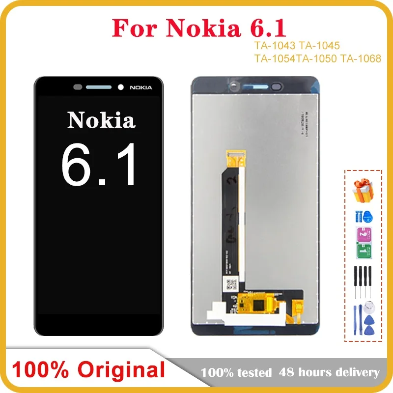 

5.5" Original For Nokia 6.1 N6.1 Lcd Display Touch Screen DIgitizer Assembly TA-1043 TA-1045 TA-1054 TA-1050 TA-1068 Replacement