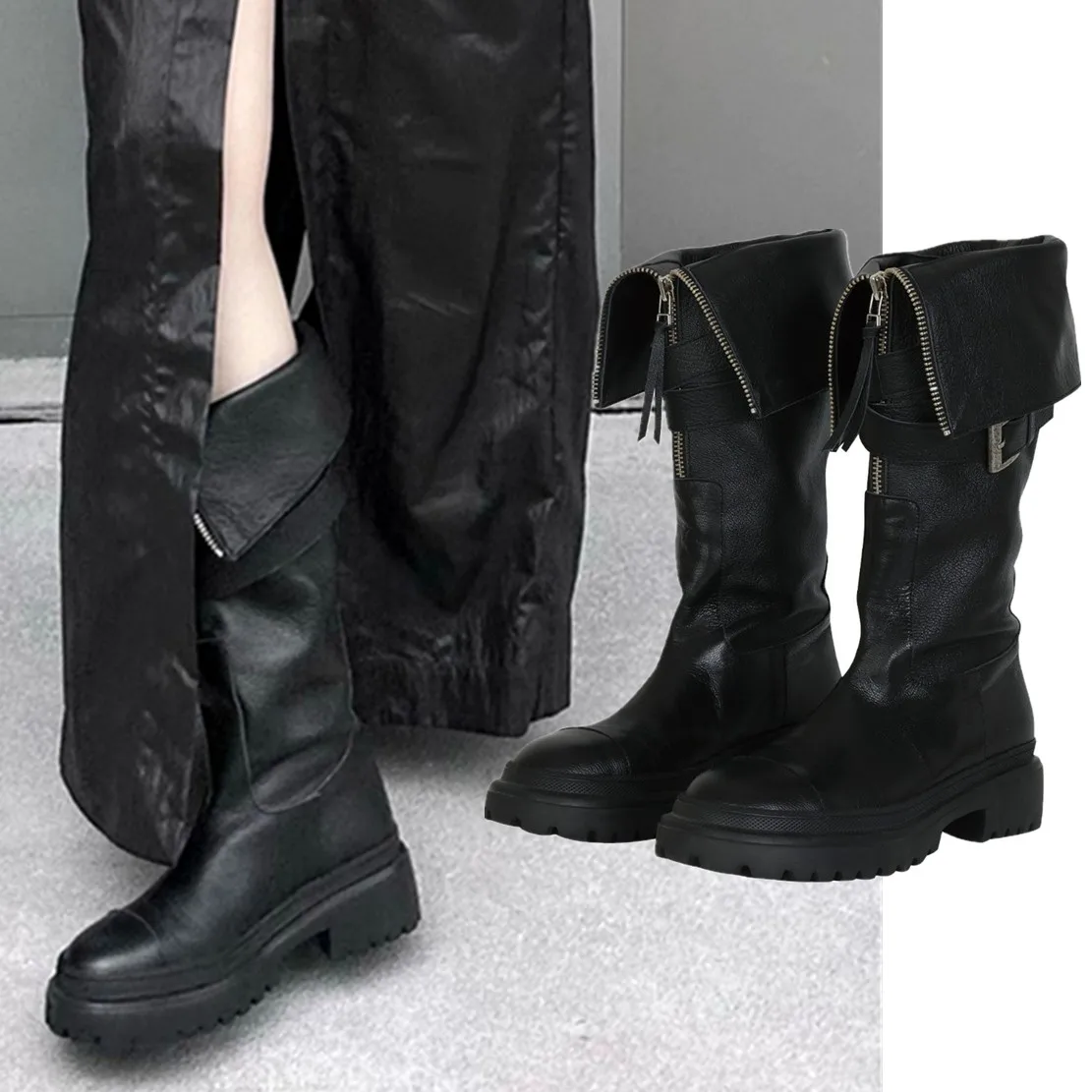 Maxdutti Autumn Winter Knee Boot British Fashion Blogger High Street Motorcycle Leather Boots High Heel Retro Zipper Boots Women
Maxdutti Autumn Winter Knee Boot British Fashion Blogger High Street Motorcycle Leather Boots High Heel Retro Zipper Boots Women