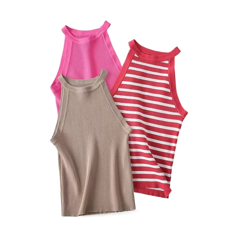 2023 Summer New Striped Ladies Halter Neck Knitted Vest Round Neck Strapless Babes Sexy Fashion Slim Street All-Match Tops
2023 Summer New Striped Ladies Halter Neck Knitted Vest Round Neck Strapless Babes Sexy Fashion Slim Street All-Match Tops
