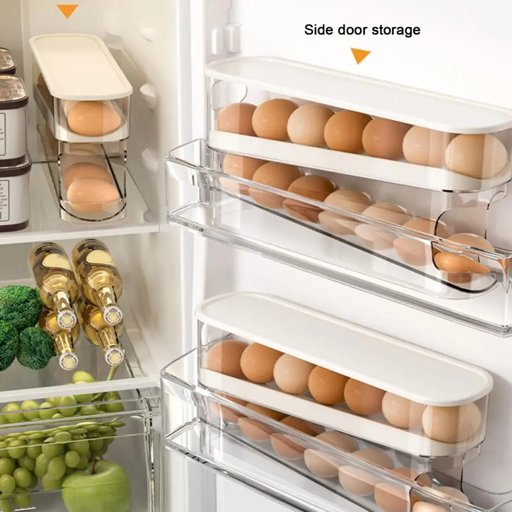 Space-saving Egg Container Double-layer Egg Holder Box for Refrigerator with Automatic Rolling Dispenser Space-saving for 12
Space-saving Egg Container Double-layer Egg Holder Box for Refrigerator with Automatic Rolling Dispenser Space-saving for 12
