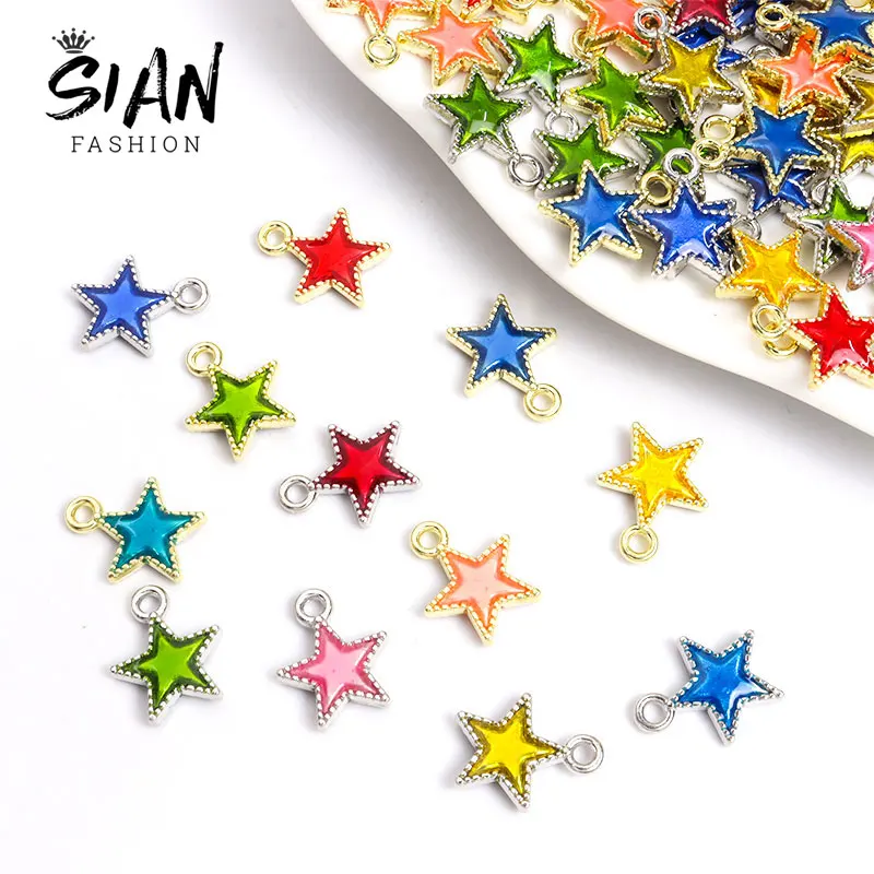 15pcs 12x15mm 8 Color Little Stars Charm Double Sided Enamel Alloy Pendants DIY Findings Crafts Handmade Necklace Accessories
15pcs 12x15mm 8 Color Little Stars Charm Double Sided Enamel Alloy Pendants DIY Findings Crafts Handmade Necklace Accessories