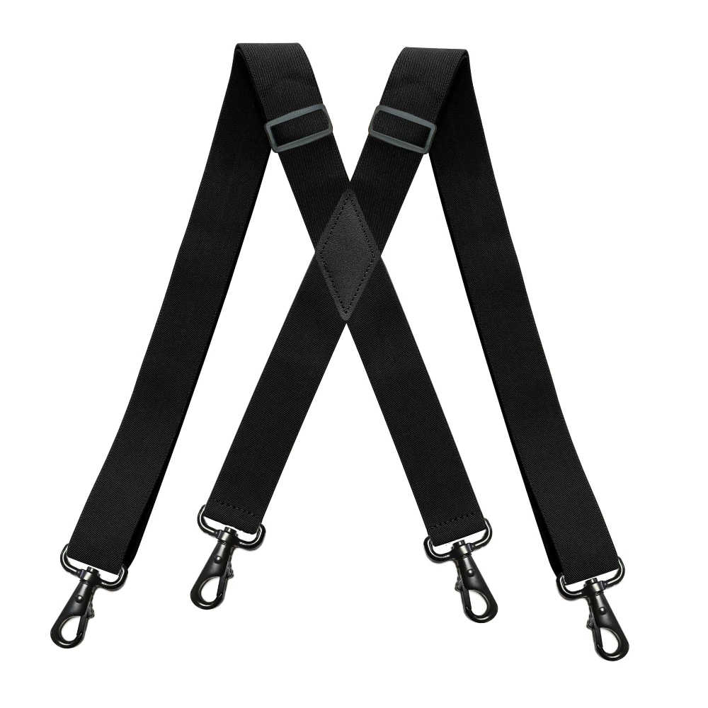 

Men Suspenders 3.5cm Wide X-Shaped with 4 Hook Buckle Heavy Duty Work Suspender Adjustable Elastic Trouser Pants Braces Straps